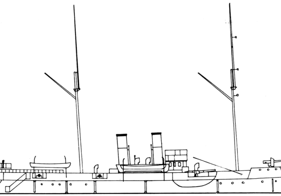 Ship China - Nan Shuin [Gunboat] - drawings, dimensions, figures